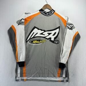 Vintage MSR Motocross Jersey Shirt men's 2XL Gray Graphic Moto Rage USA Made 90s